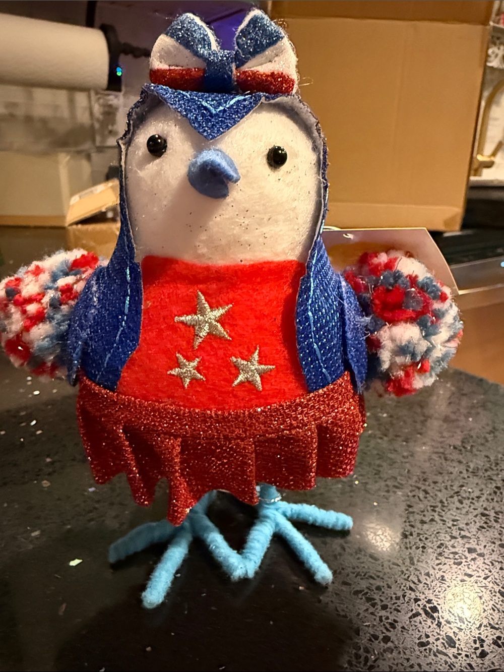 Red, White & Blue Decorative Plush Bird